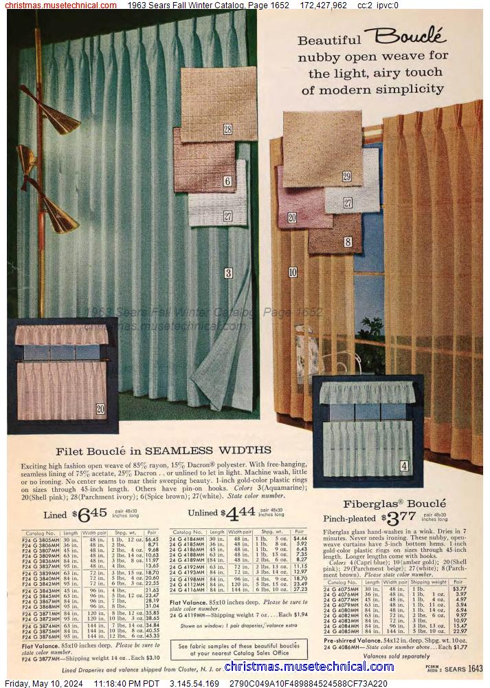 1963 Sears Fall Winter Catalog, Page 1652