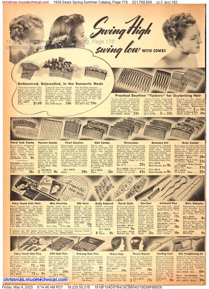 1939 Sears Spring Summer Catalog, Page 178