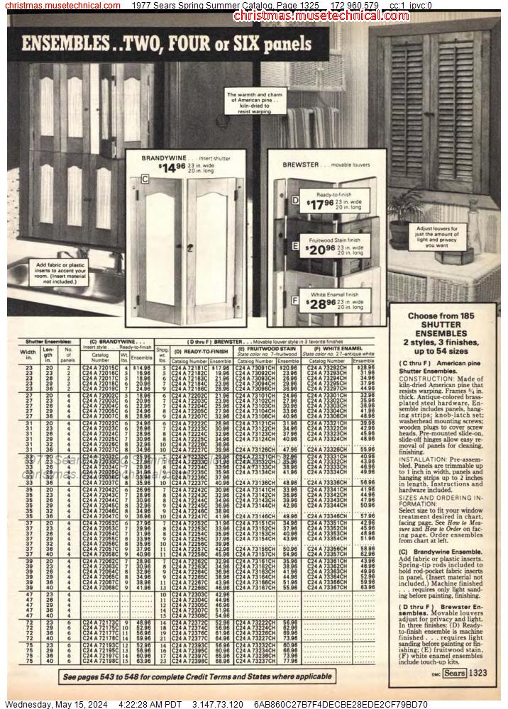 1977 Sears Spring Summer Catalog, Page 1325