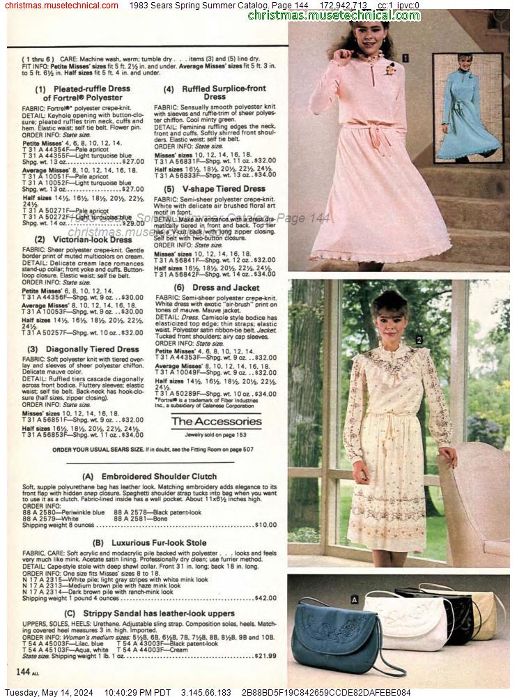 1983 Sears Spring Summer Catalog, Page 144
