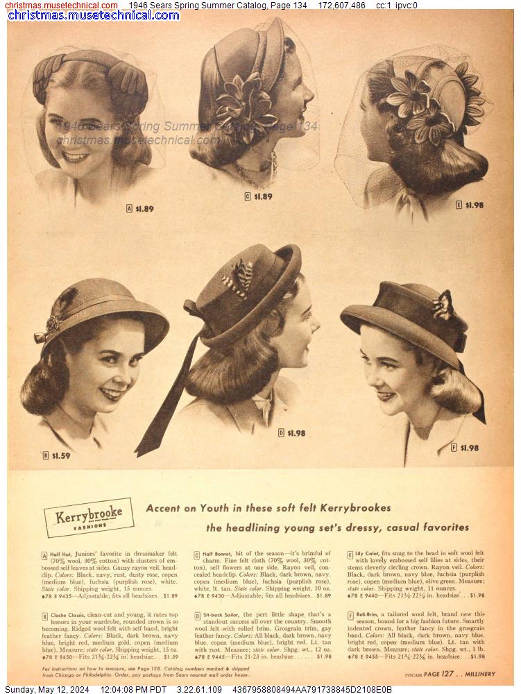 1946 Sears Spring Summer Catalog, Page 134