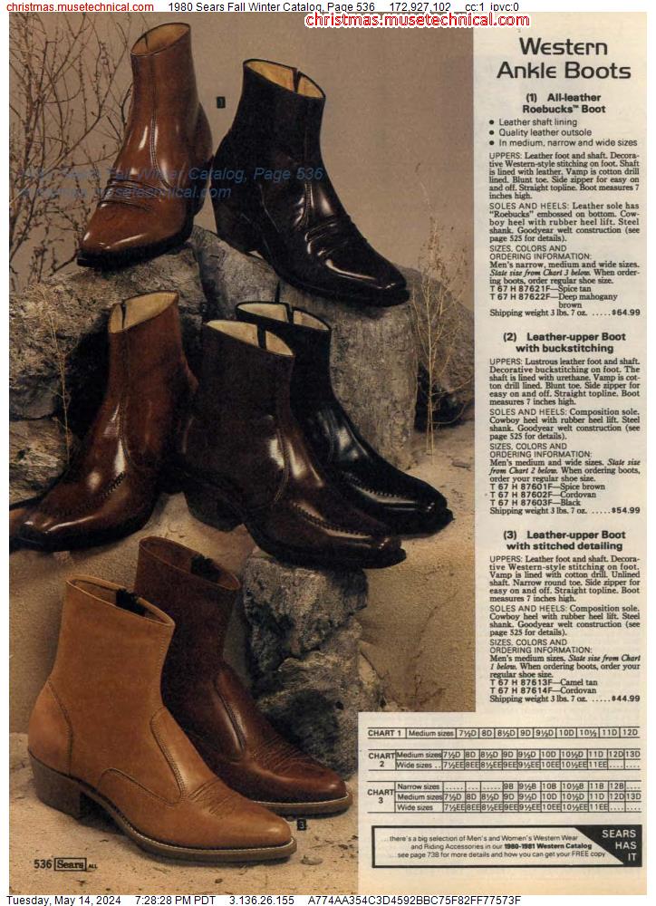 1980 Sears Fall Winter Catalog, Page 536