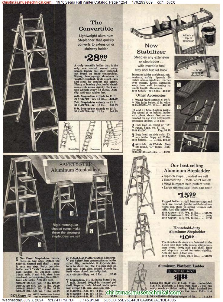 1970 Sears Fall Winter Catalog, Page 1254