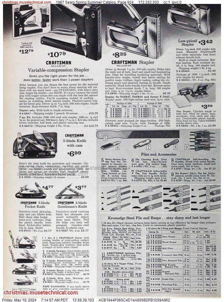 1967 Sears Spring Summer Catalog, Page 924