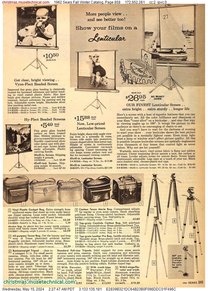 1962 Sears Fall Winter Catalog, Page 858