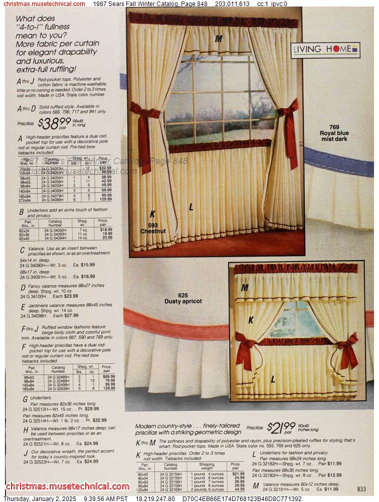 1987 Sears Fall Winter Catalog, Page 848