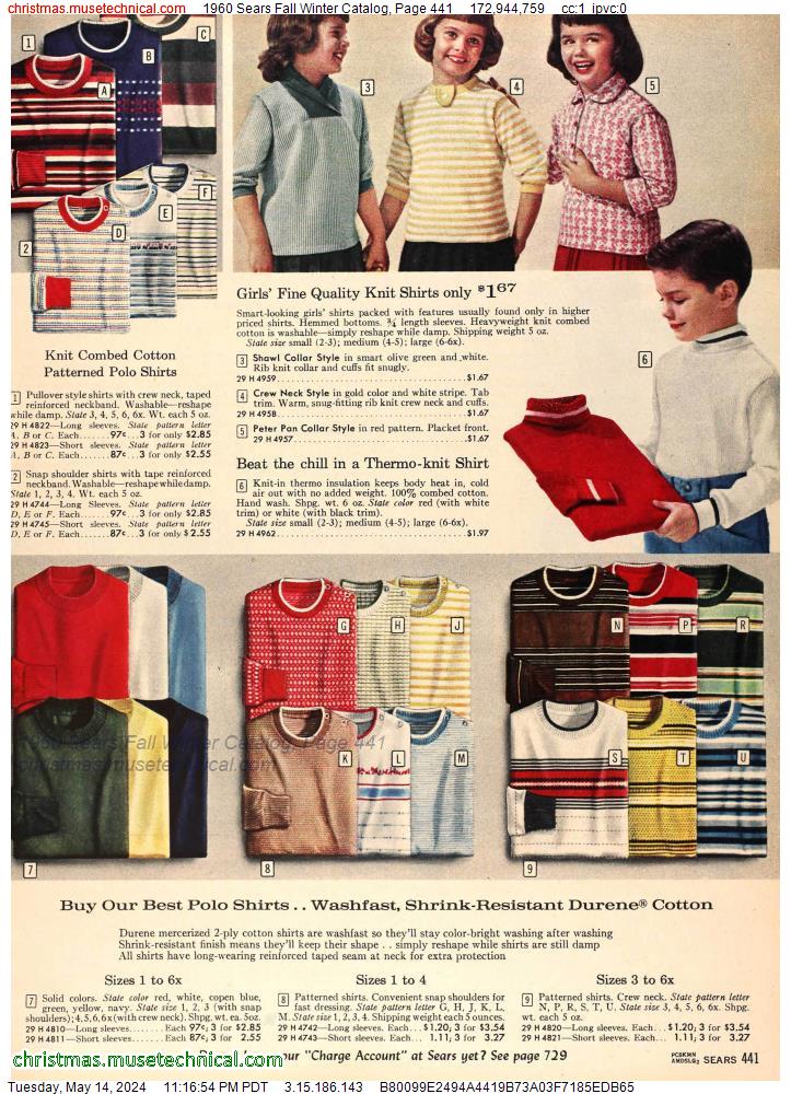 1960 Sears Fall Winter Catalog, Page 441