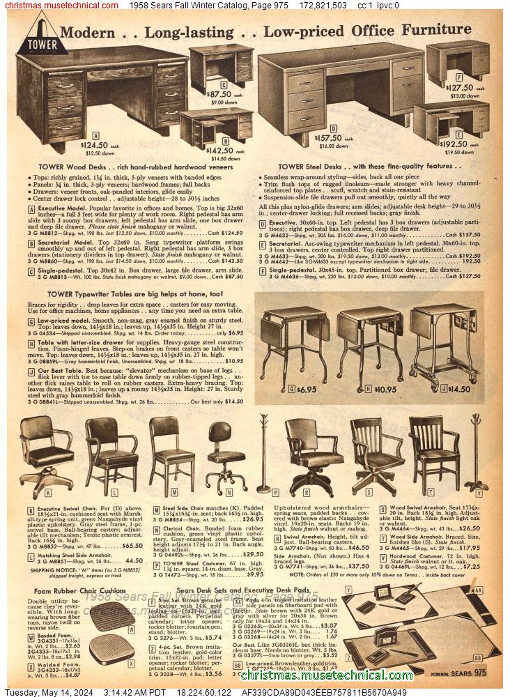 1958 Sears Fall Winter Catalog, Page 975