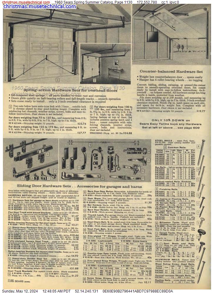 1960 Sears Spring Summer Catalog, Page 1130