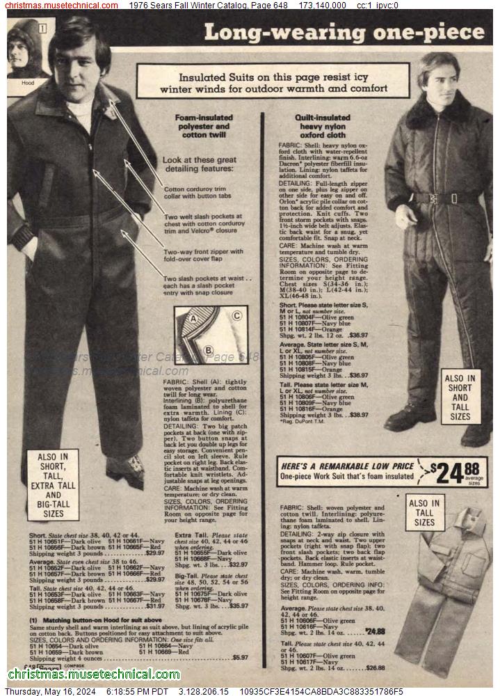 1976 Sears Fall Winter Catalog, Page 648