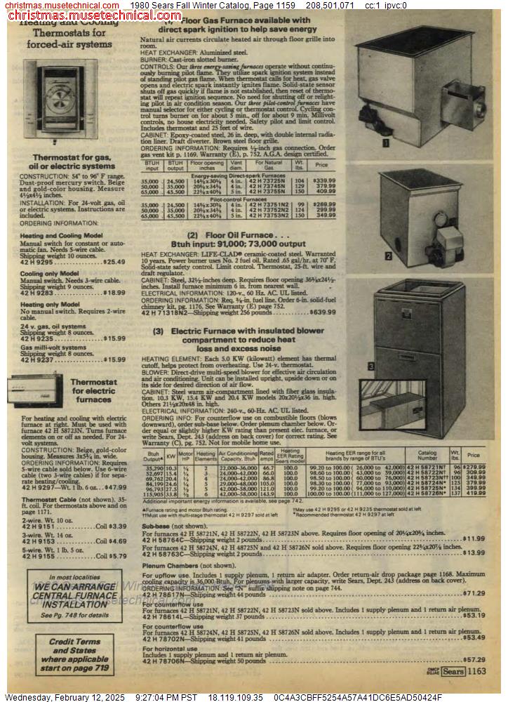 1980 Sears Fall Winter Catalog, Page 1159