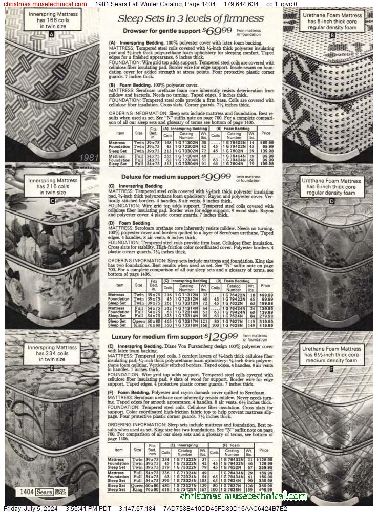 1981 Sears Fall Winter Catalog, Page 1404