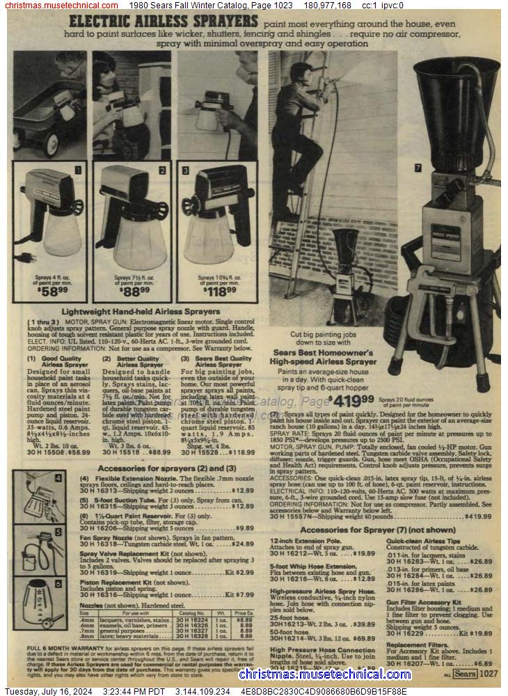 1980 Sears Fall Winter Catalog, Page 1023