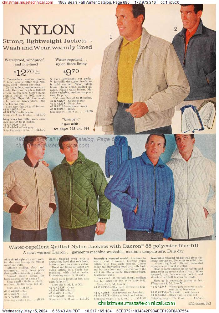 1963 Sears Fall Winter Catalog, Page 680