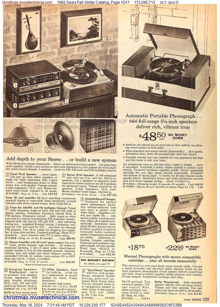 1962 Sears Fall Winter Catalog, Page 1241