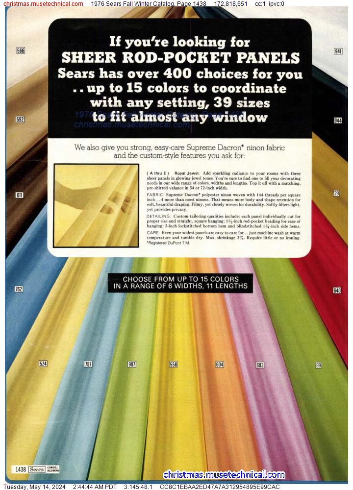 1976 Sears Fall Winter Catalog, Page 1438