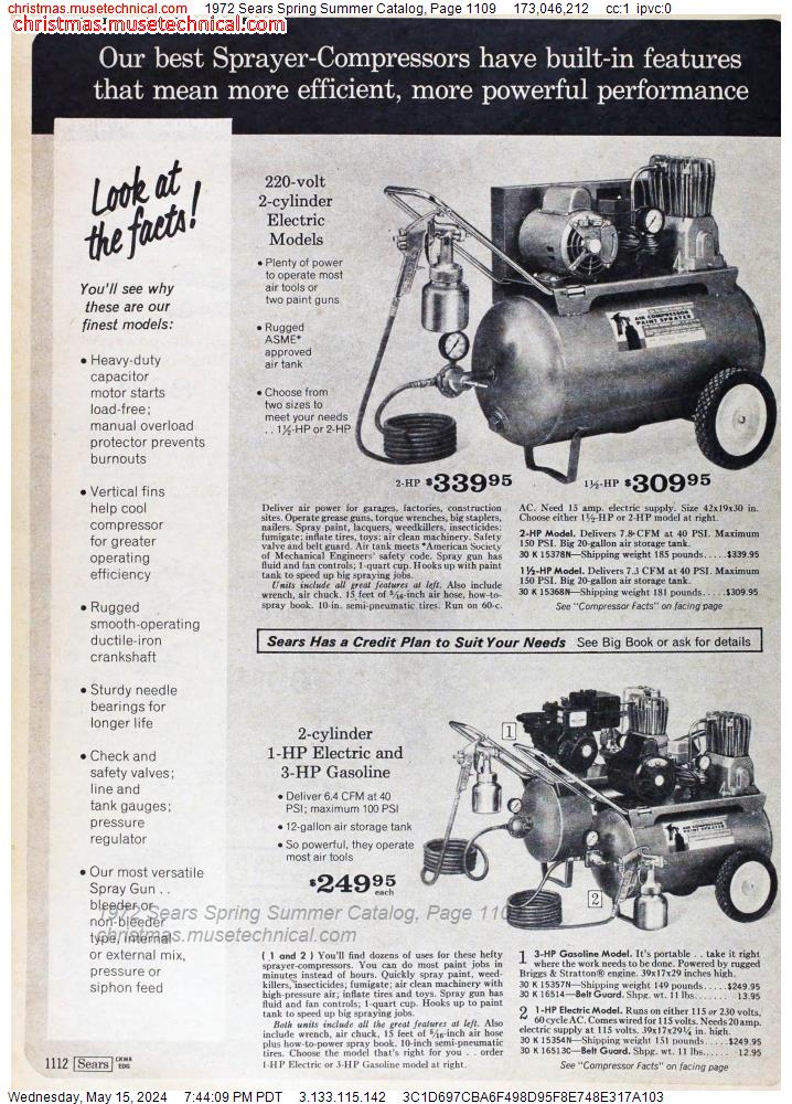 1972 Sears Spring Summer Catalog, Page 1109