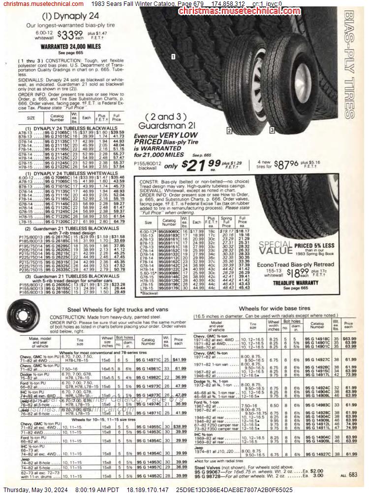 1983 Sears Fall Winter Catalog, Page 679