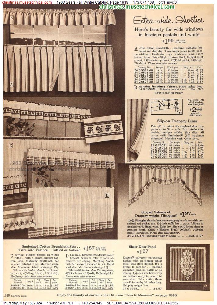 1963 Sears Fall Winter Catalog, Page 1619