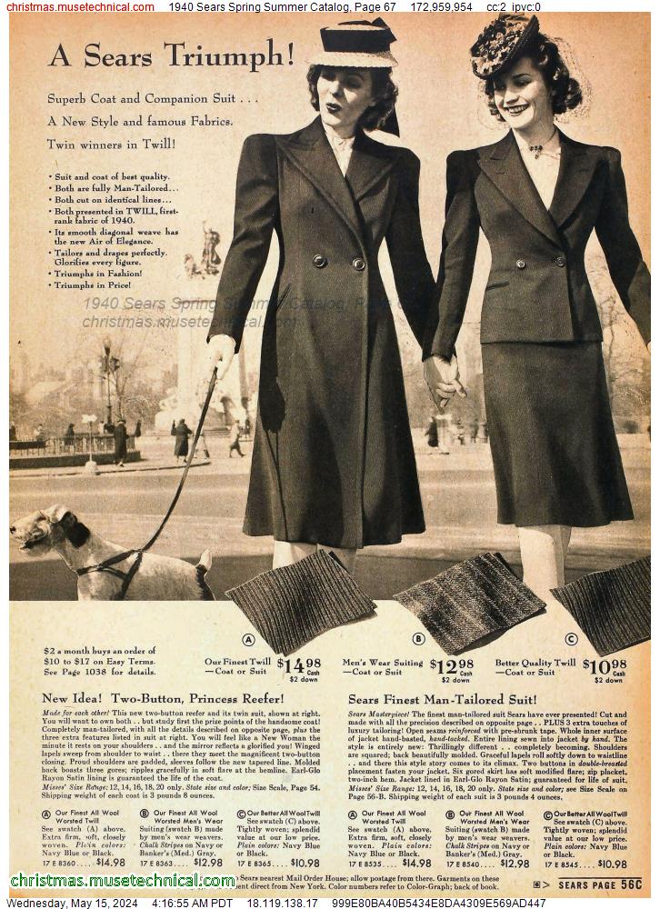 1940 Sears Spring Summer Catalog, Page 67