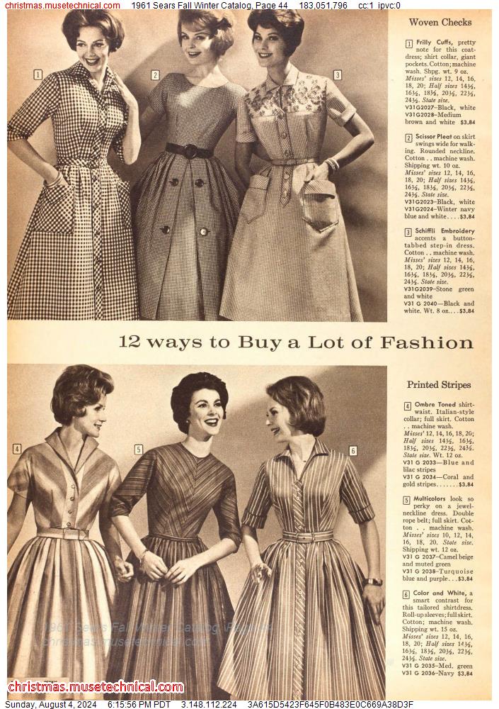 1961 Sears Fall Winter Catalog, Page 44