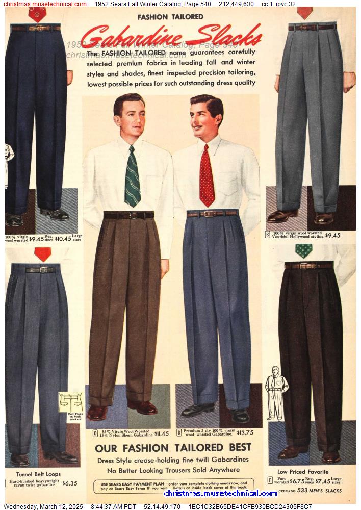 1952 Sears Fall Winter Catalog, Page 540