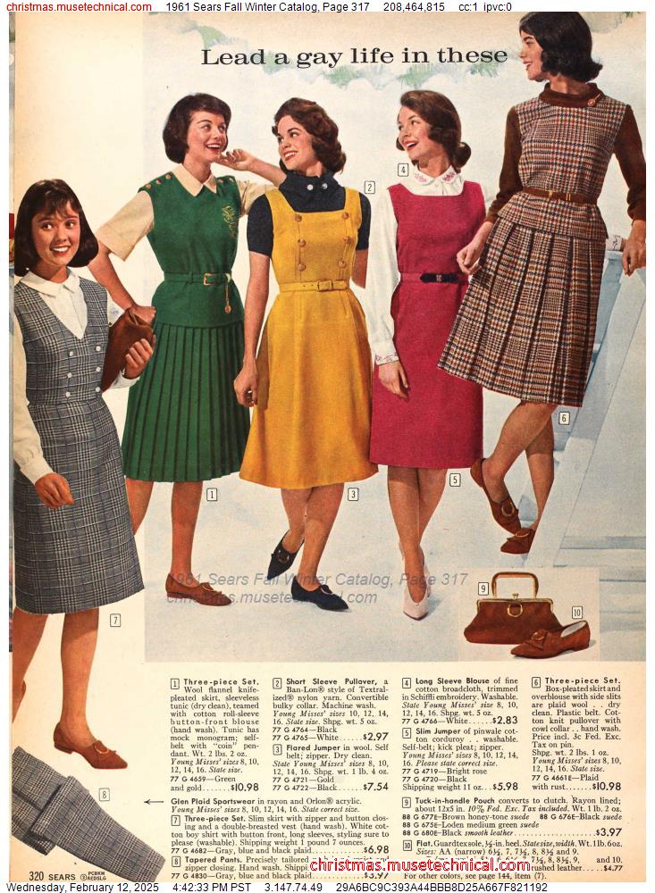 1961 Sears Fall Winter Catalog, Page 317