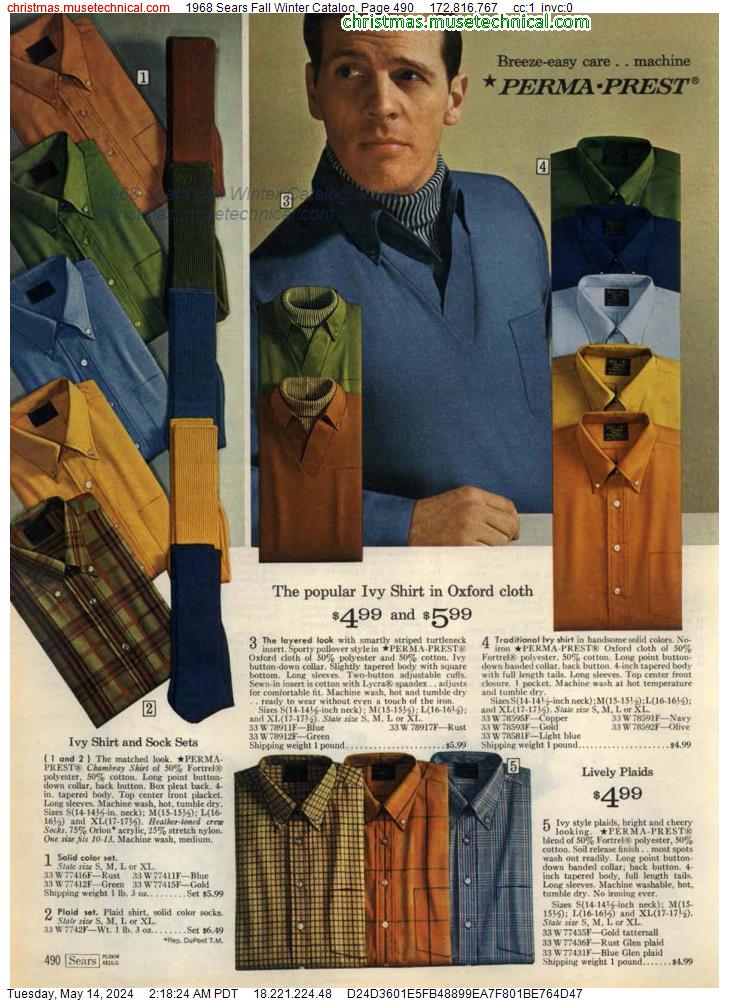 1968 Sears Fall Winter Catalog, Page 490