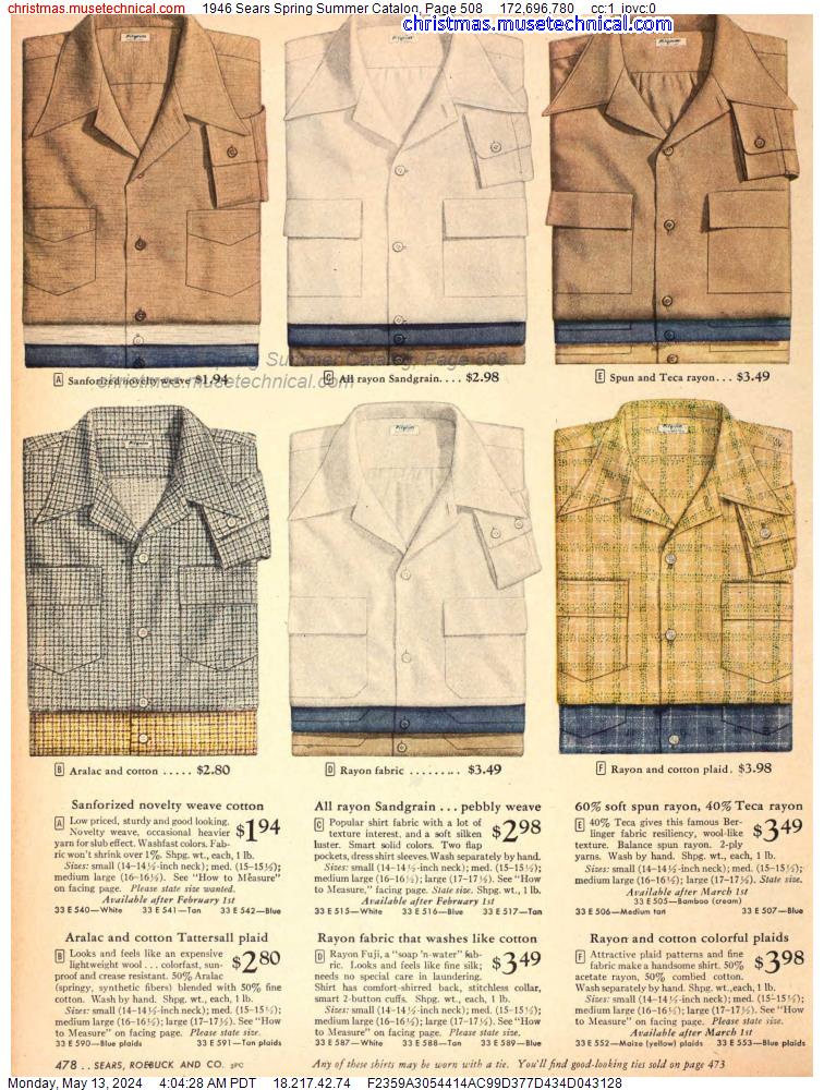 1946 Sears Spring Summer Catalog, Page 508