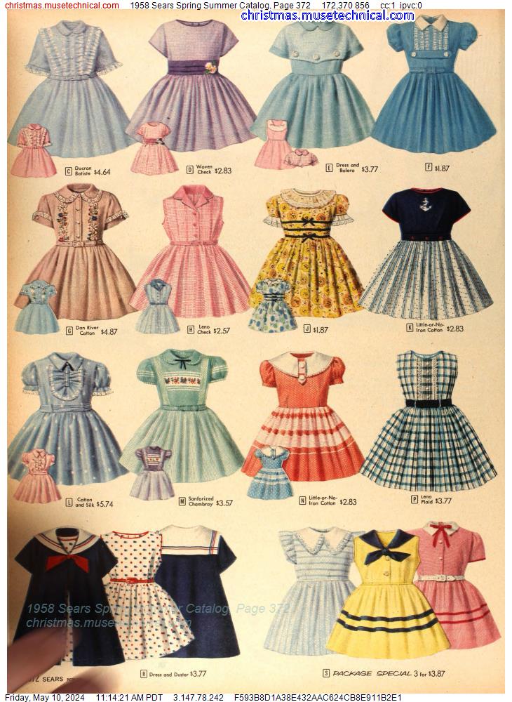 1958 Sears Spring Summer Catalog, Page 372