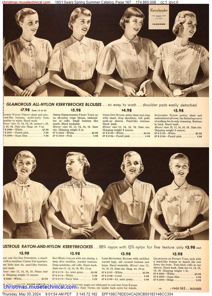 1951 Sears Spring Summer Catalog, Page 167