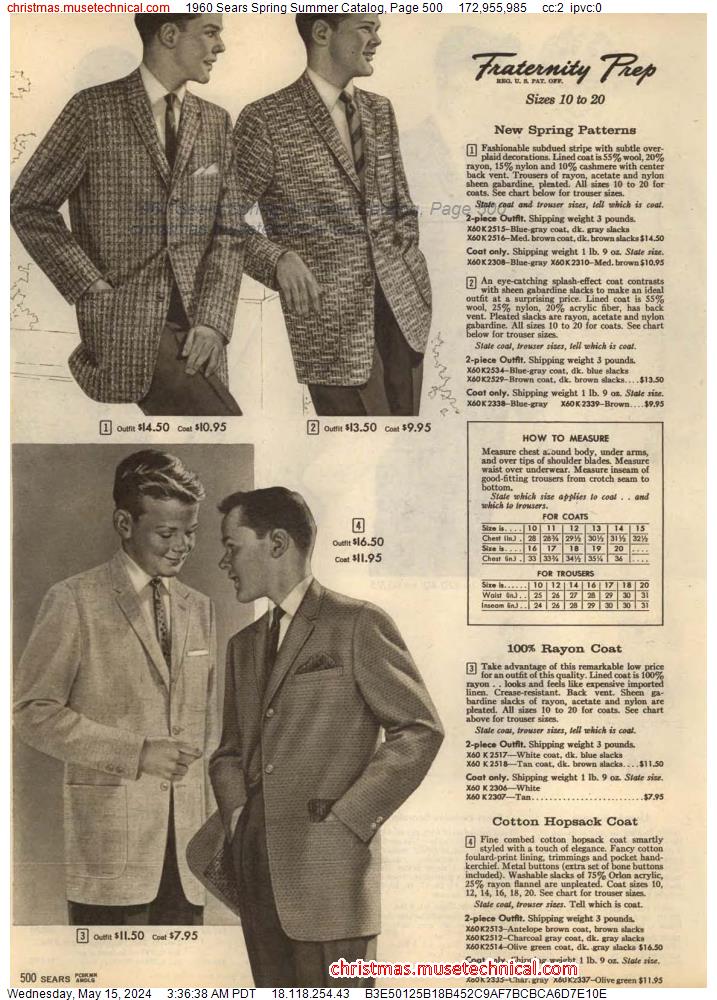1960 Sears Spring Summer Catalog, Page 500
