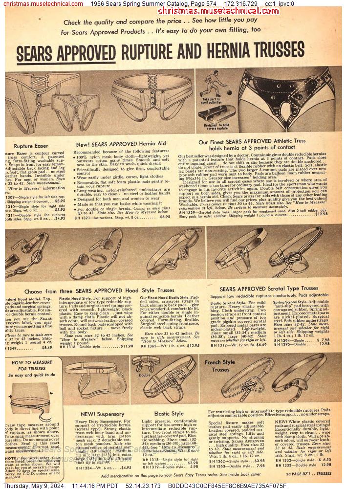 1956 Sears Spring Summer Catalog, Page 574