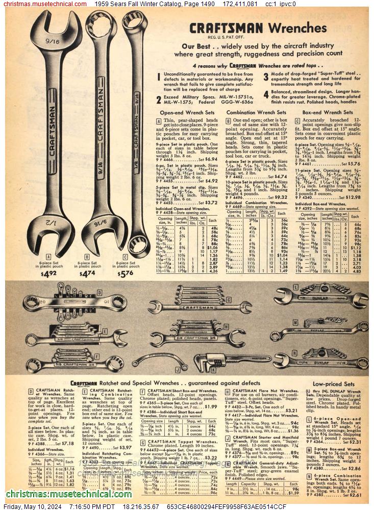 1959 Sears Fall Winter Catalog, Page 1490