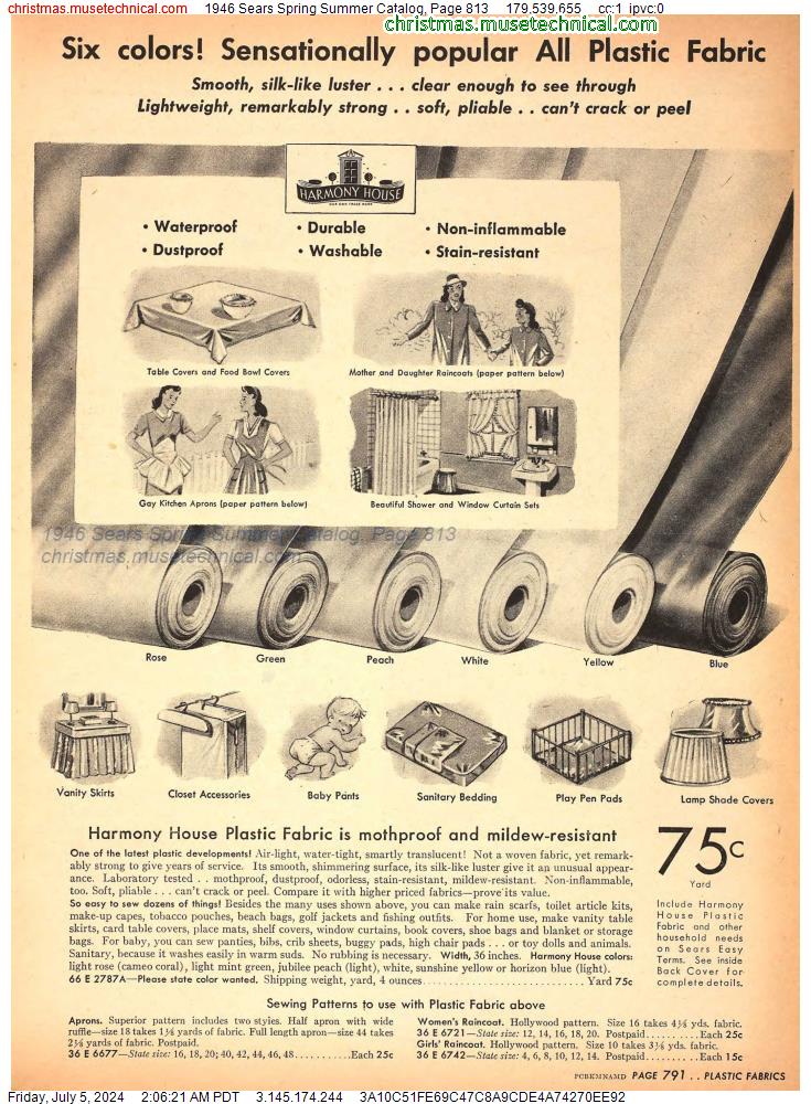 1946 Sears Spring Summer Catalog, Page 813