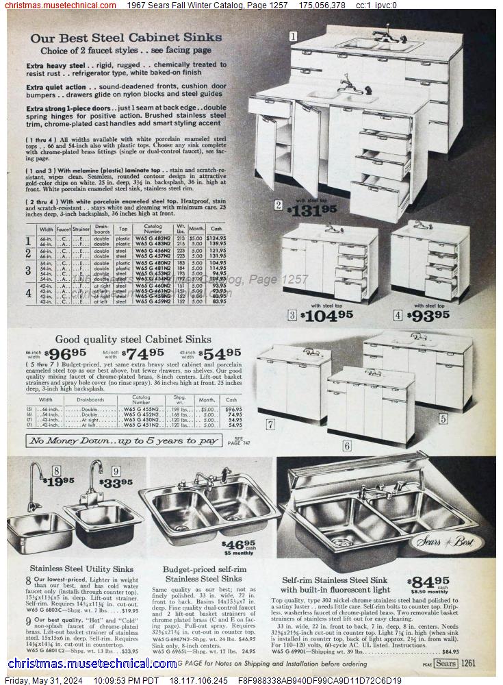 1967 Sears Fall Winter Catalog, Page 1257