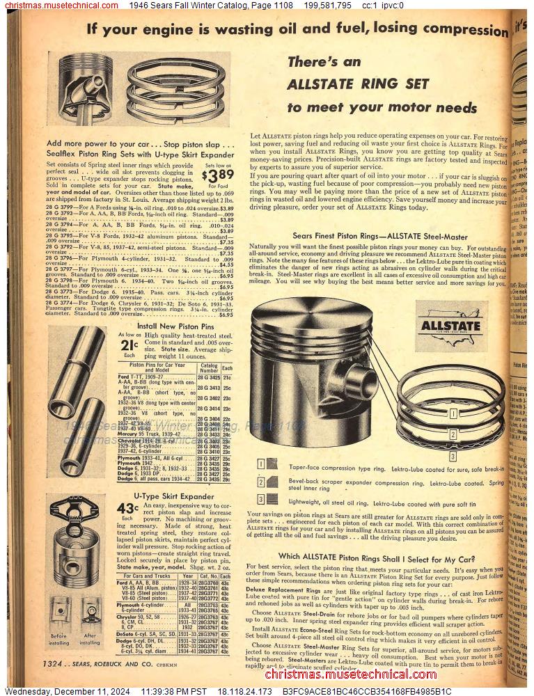 1946 Sears Fall Winter Catalog, Page 1108