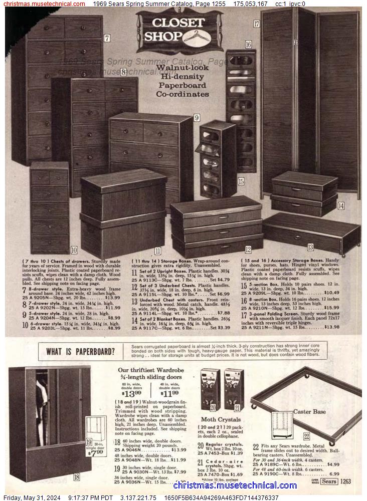 1969 Sears Spring Summer Catalog, Page 1255
