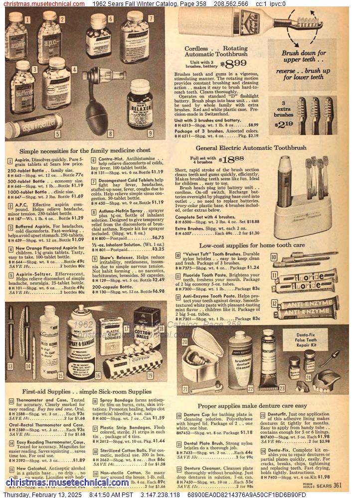 1962 Sears Fall Winter Catalog, Page 358