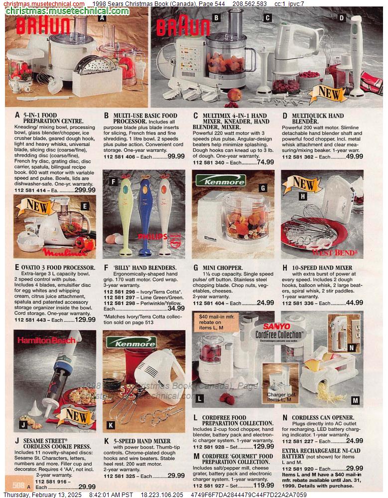 1998 Sears Christmas Book (Canada), Page 544