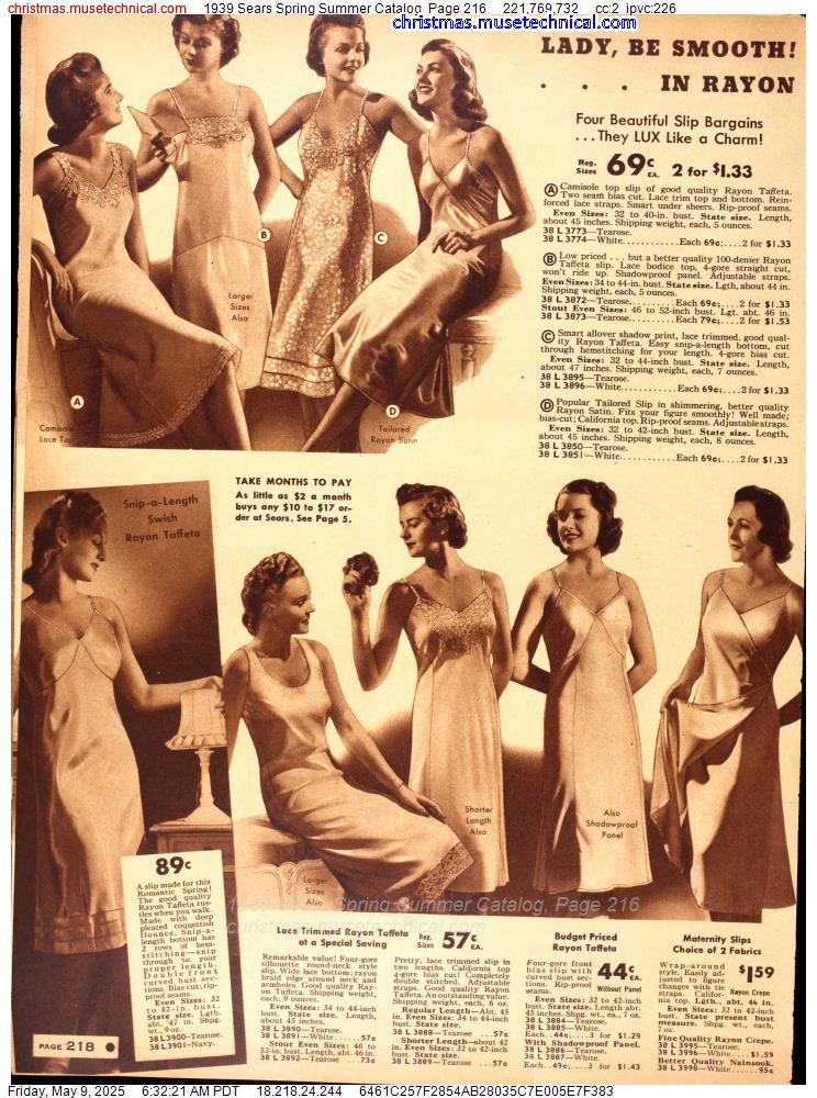 1939 Sears Spring Summer Catalog, Page 216