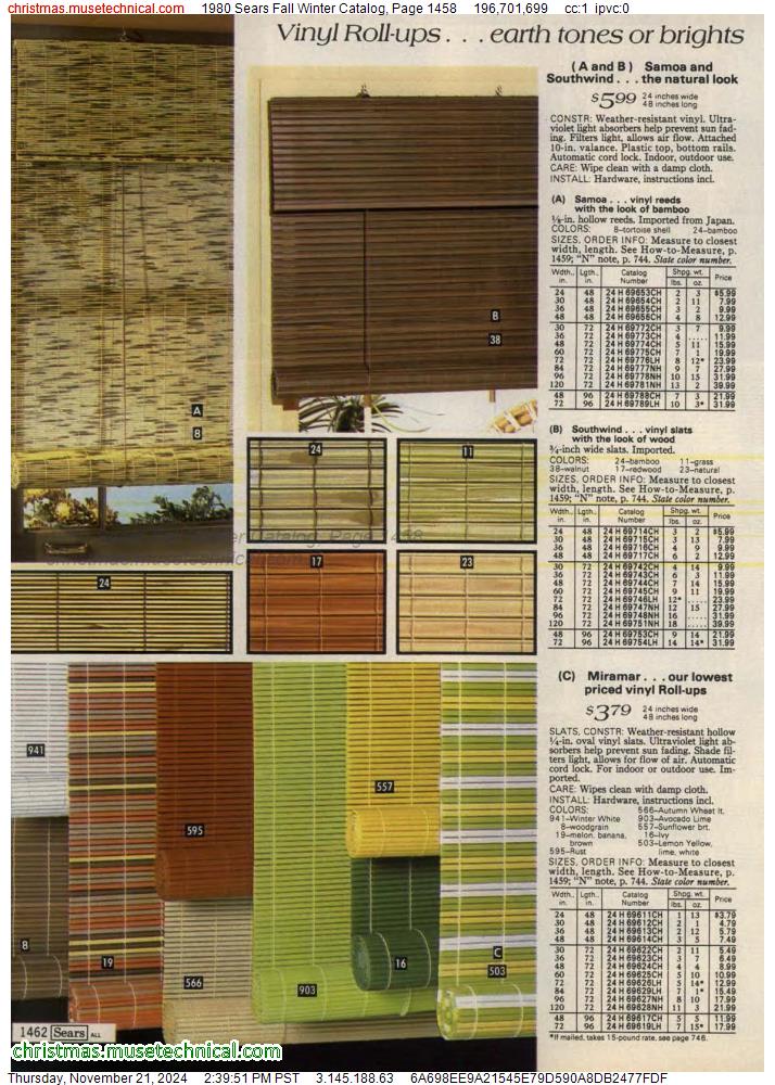 1980 Sears Fall Winter Catalog, Page 1458