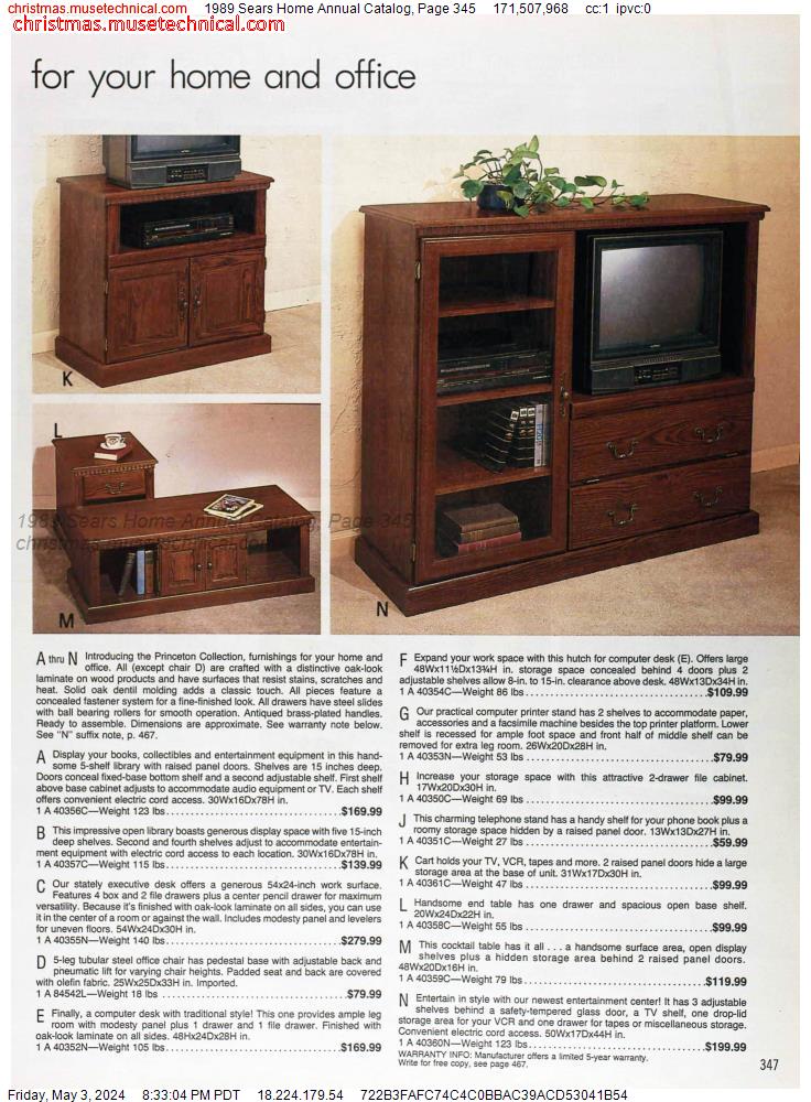 1989 Sears Home Annual Catalog, Page 345