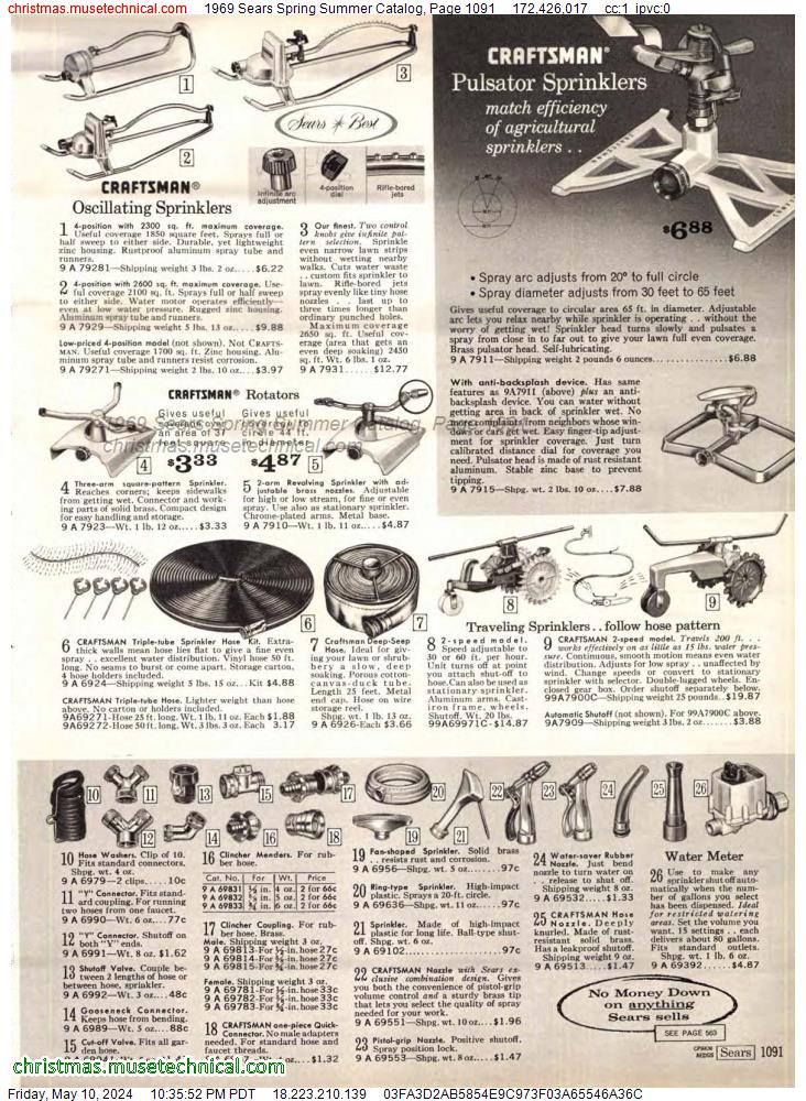 1969 Sears Spring Summer Catalog, Page 1091