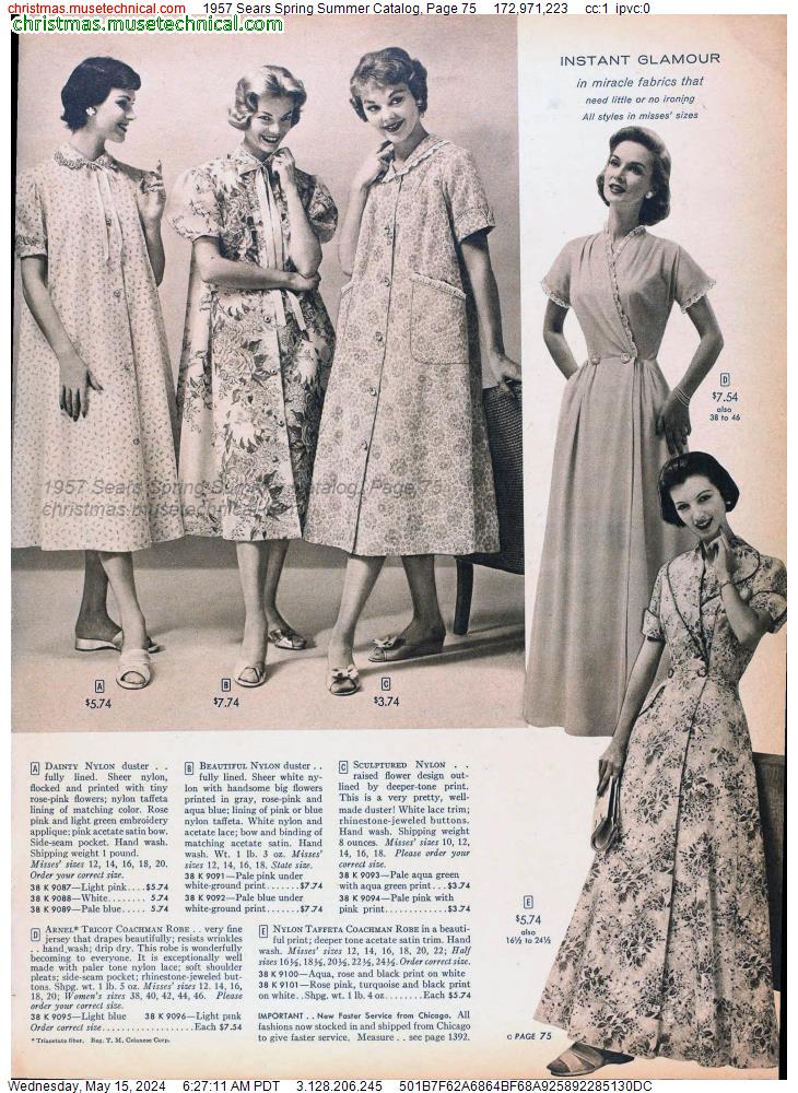 1957 Sears Spring Summer Catalog, Page 75