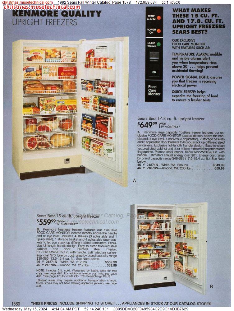 1992 Sears Fall Winter Catalog, Page 1578