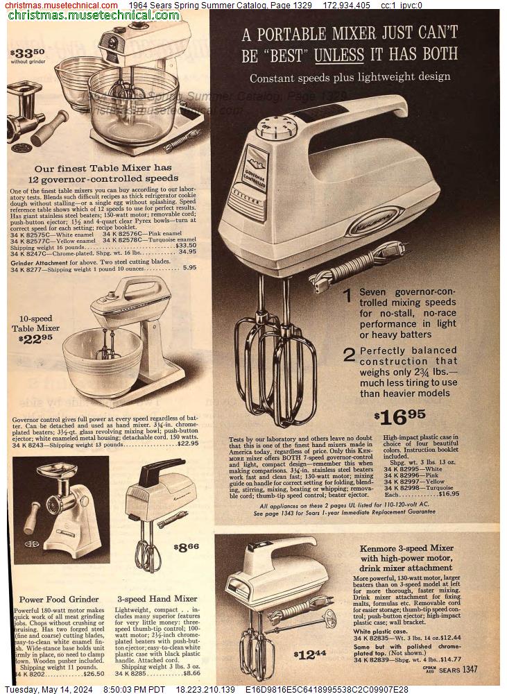 1964 Sears Spring Summer Catalog, Page 1329
