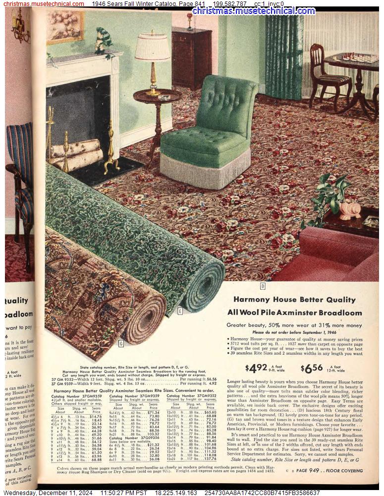 1946 Sears Fall Winter Catalog, Page 841