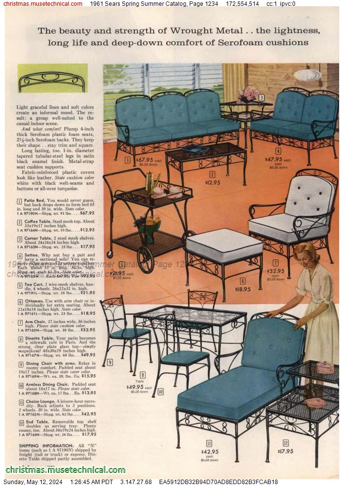1961 Sears Spring Summer Catalog, Page 1234