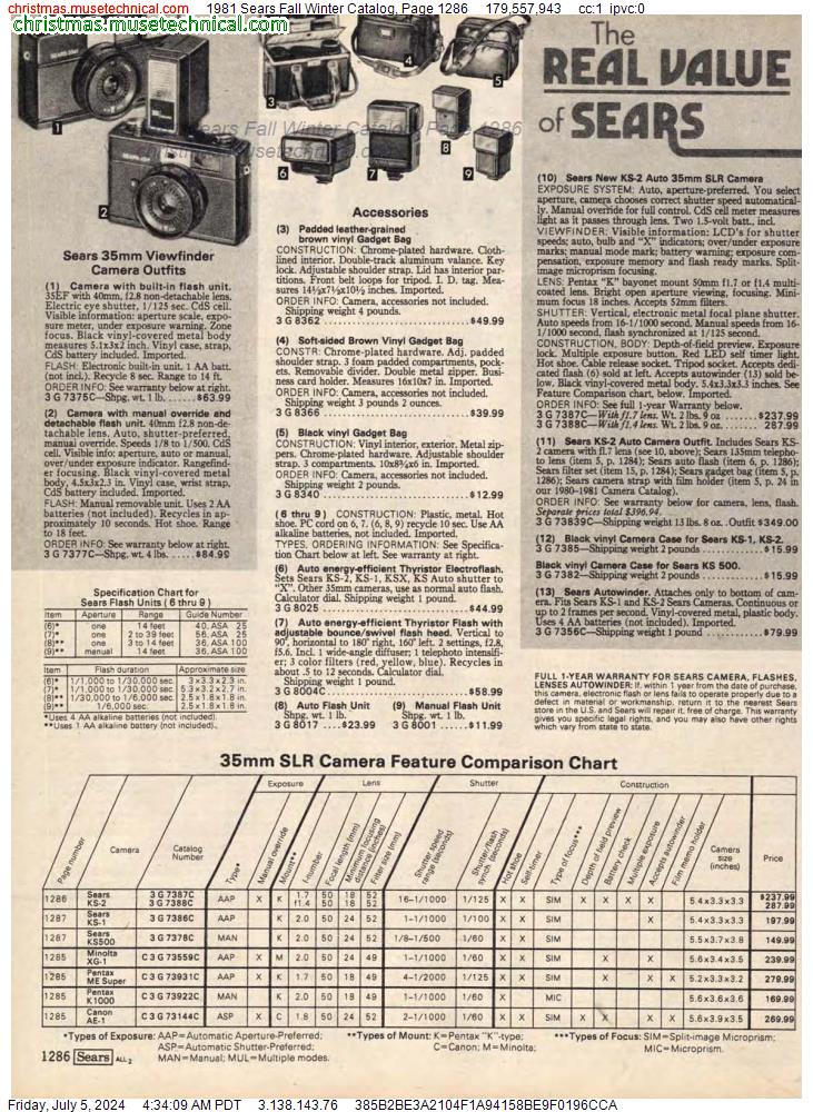 1981 Sears Fall Winter Catalog, Page 1286